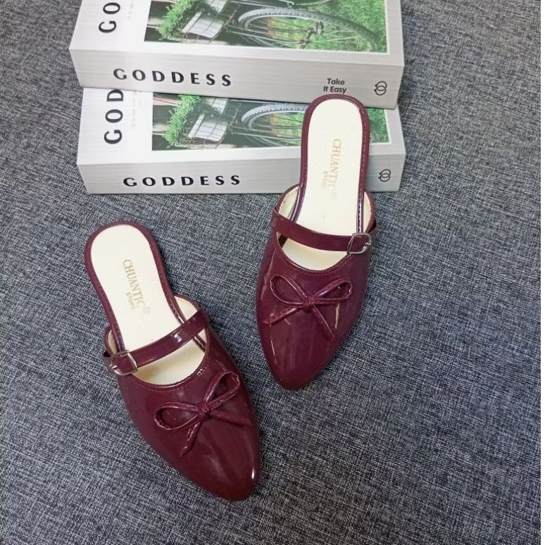 Sepatu Platshoes Wanita Kekinian | Sandal Sepatu Mules Flat Tali Straps Gesper Flat Pita TERBARU Pla