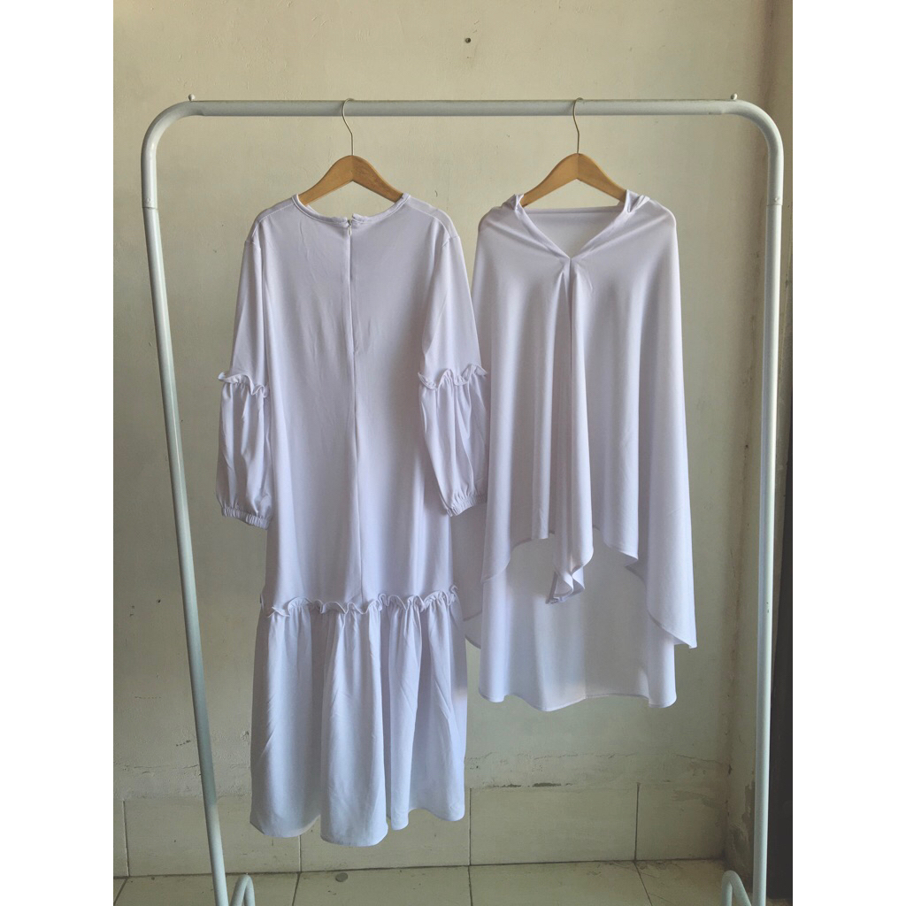 Sale Set gamis putih Jersey
