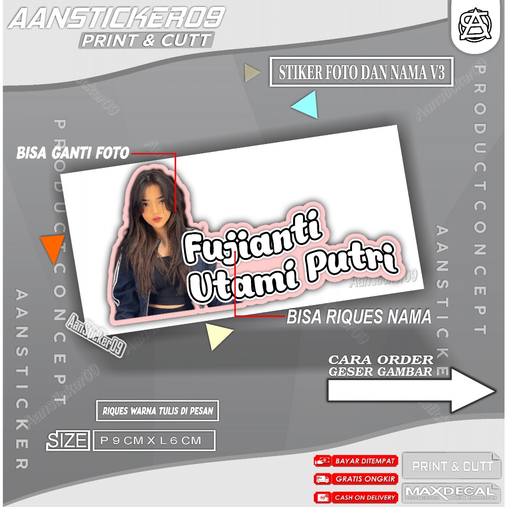 

Stiker Foto Dan Nama Stiker Custom Foto Dan Nama V3 Bahan Anti Air