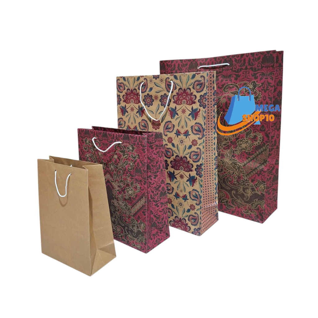 

( isi 12pcs ) Paper bag ALL size / Tas kertas polos batik bunga