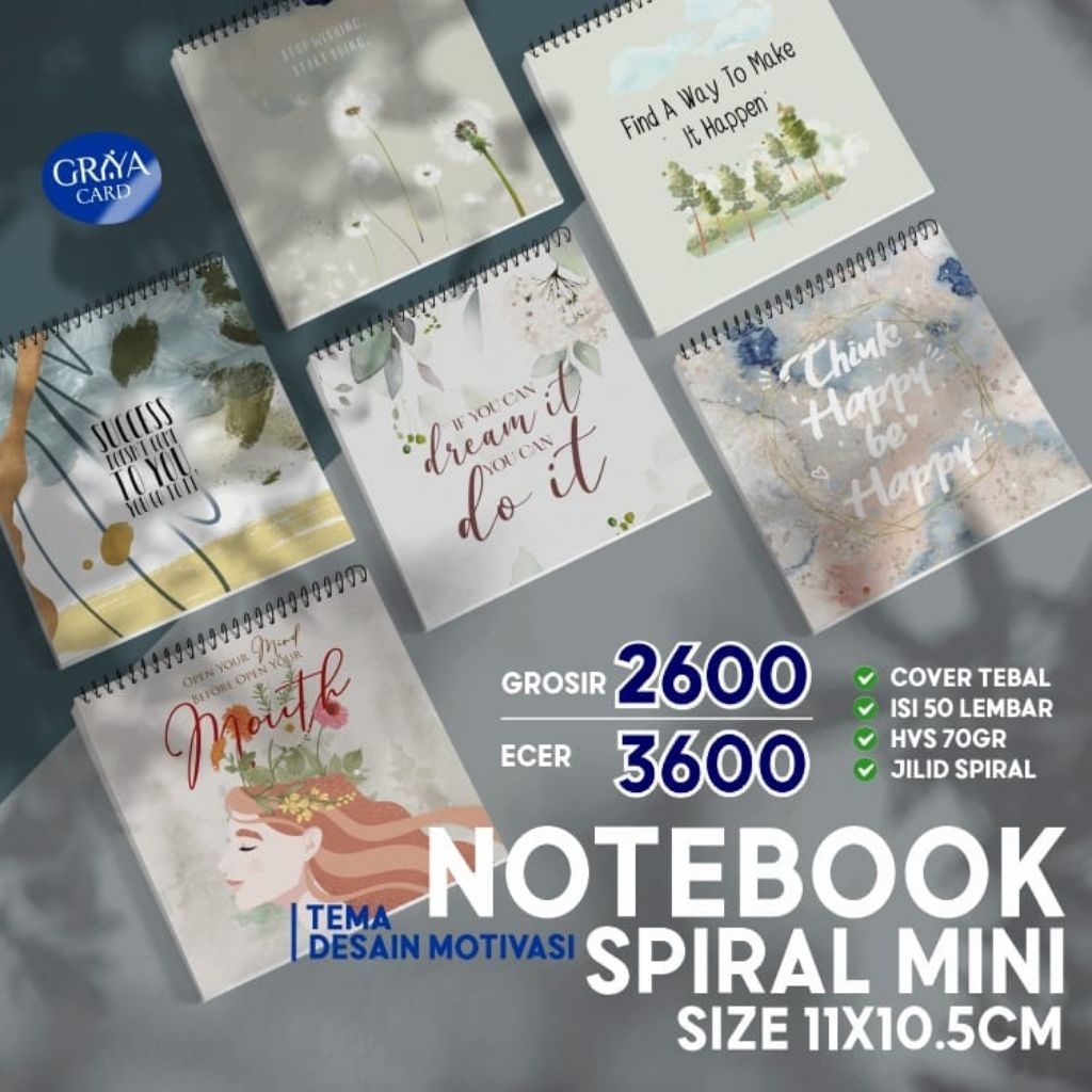 

BLOKNOTE MINI | BUKU CATATAN | NOTEBOOK ESKLUSIF | COVER TEBAL | JILID SPIRAL