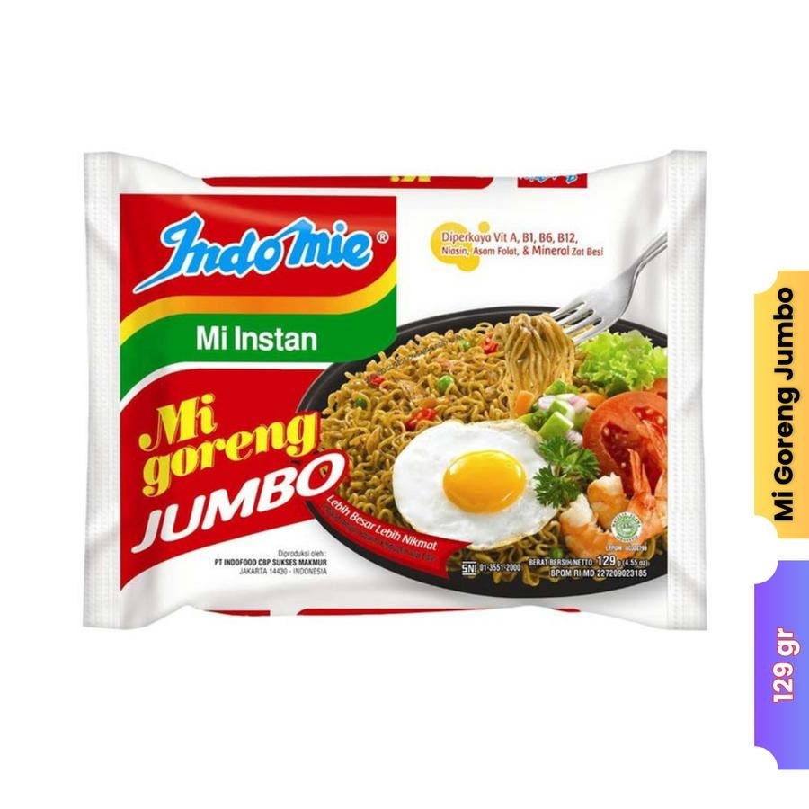 

(5 pcs) Indomie Goreng Jumbo Mi Goreng Instan 129 g - 5 Bungkus