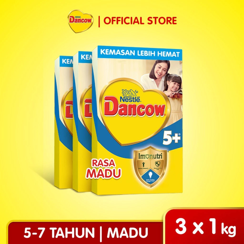 

DANCOW 5+ Madu 1Kg x 3