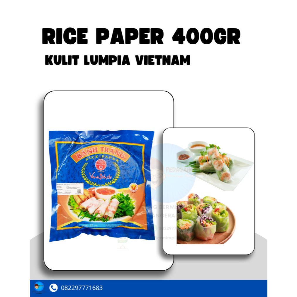 

Banh Trang Rice Paper 400gr 22cm / Kulit Lumpia Vietnam