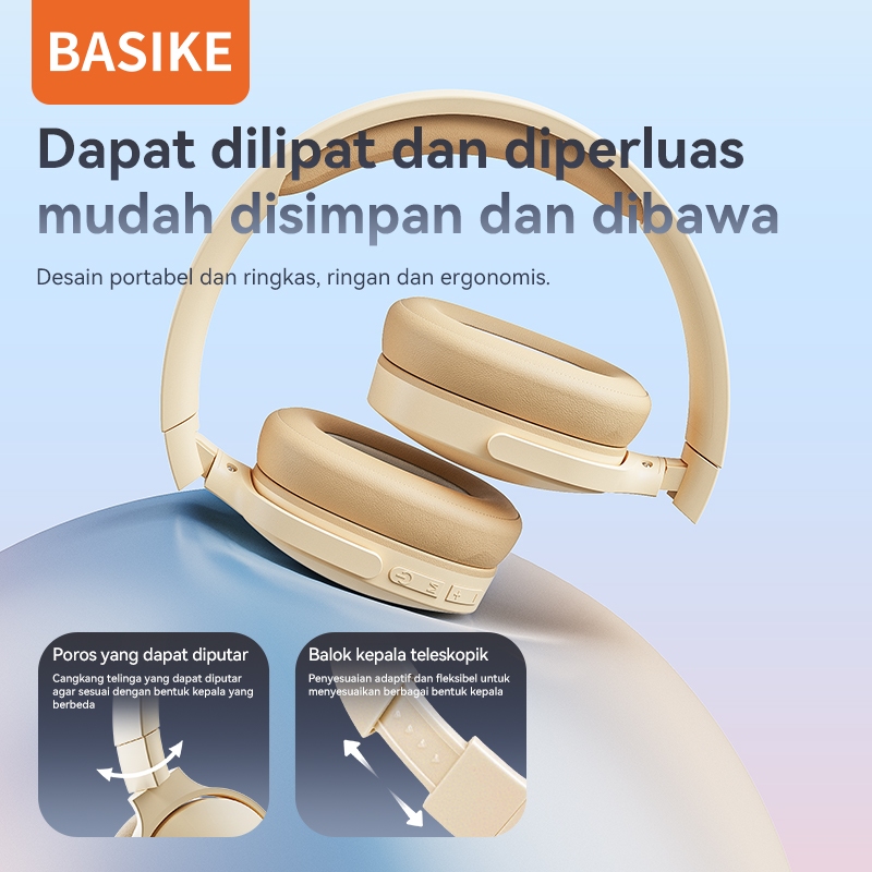 New Deals (Hot)Basike Headphone Bluetooth Tws 9D Hifi Music Tw116 Headset Nirkabel Gaming Makaron