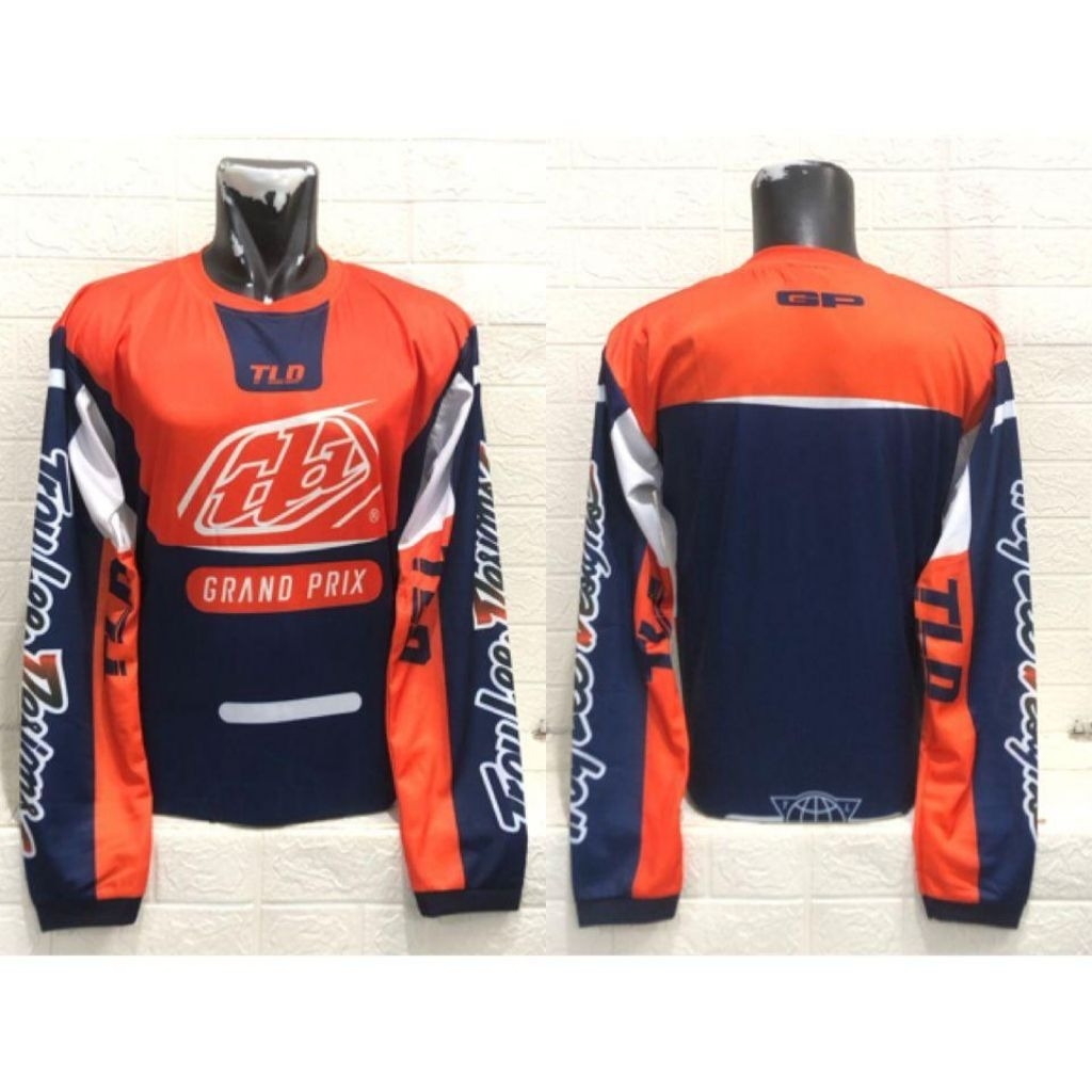Atasan kaos jersey motocross tanpa kupluk lengan panjang