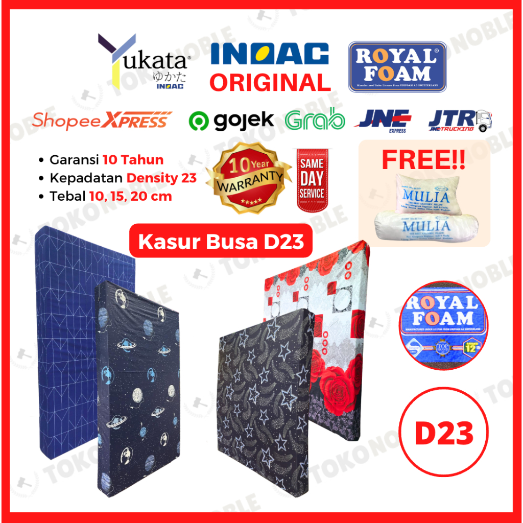 Kasur Busa Inoac Royal Foam Original Asli Anti Kempes Garansi 10 Tahun Free Bantal Guling 1 2 orang