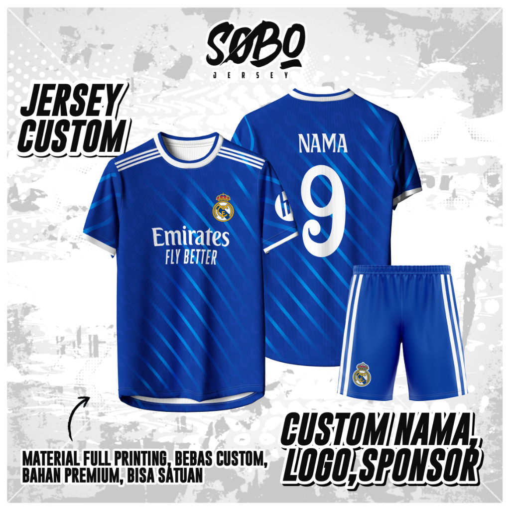 Jersey REAL MADRID BLUE Fantasy / Jersey REAL MADRID / Kaos REAL MADRID / Jersey Bola
