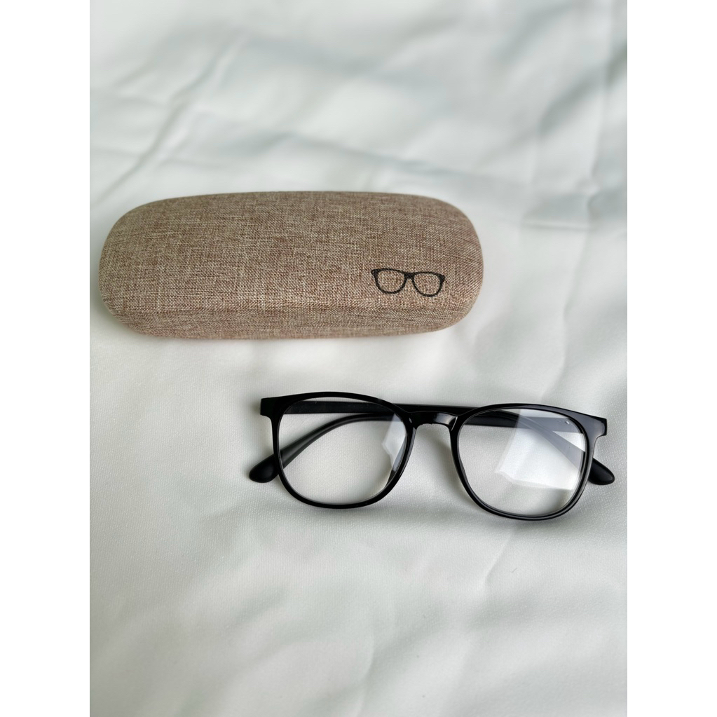 Kacama minus 4.00 Lensa anti radiasi+Frame+wadah kacamata