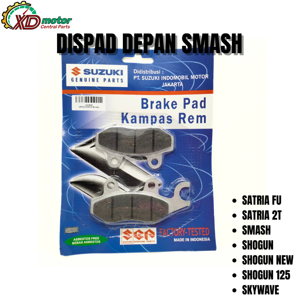 DISPAD DEPAN KAMPAS REM DEPAN SMASH SUZUKI SATRIA FU SATRIA 2T SHOGUN SHOGUN NEW SHOGUN 125 SKYWAVE