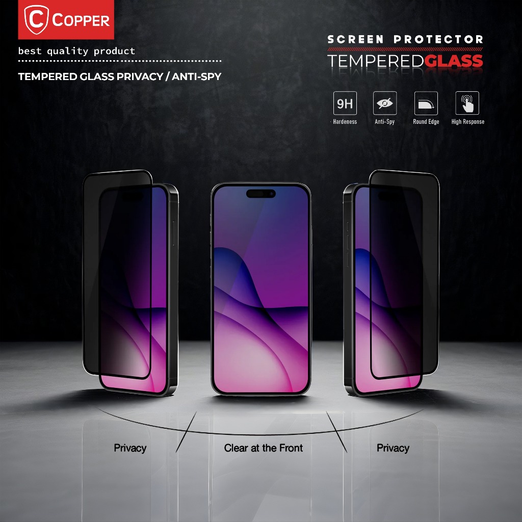 Poco X6 Pro - COPPER Tempered Glass PRIVACY ANTI SPY