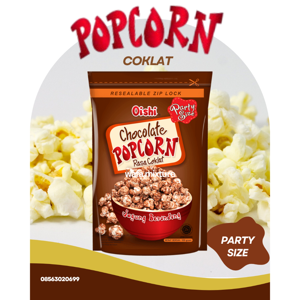 

Oishi Popcorn coklat / Camilan Snack Jagung Pop Corn Coklat 100 Gram murah