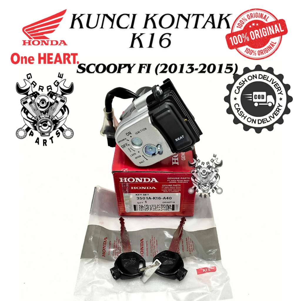 Kunci Kontak Set  Scoopy FI Injeksi Honda K16 Keyset Kunci Motor Konci Kontak Motor Ori AHM