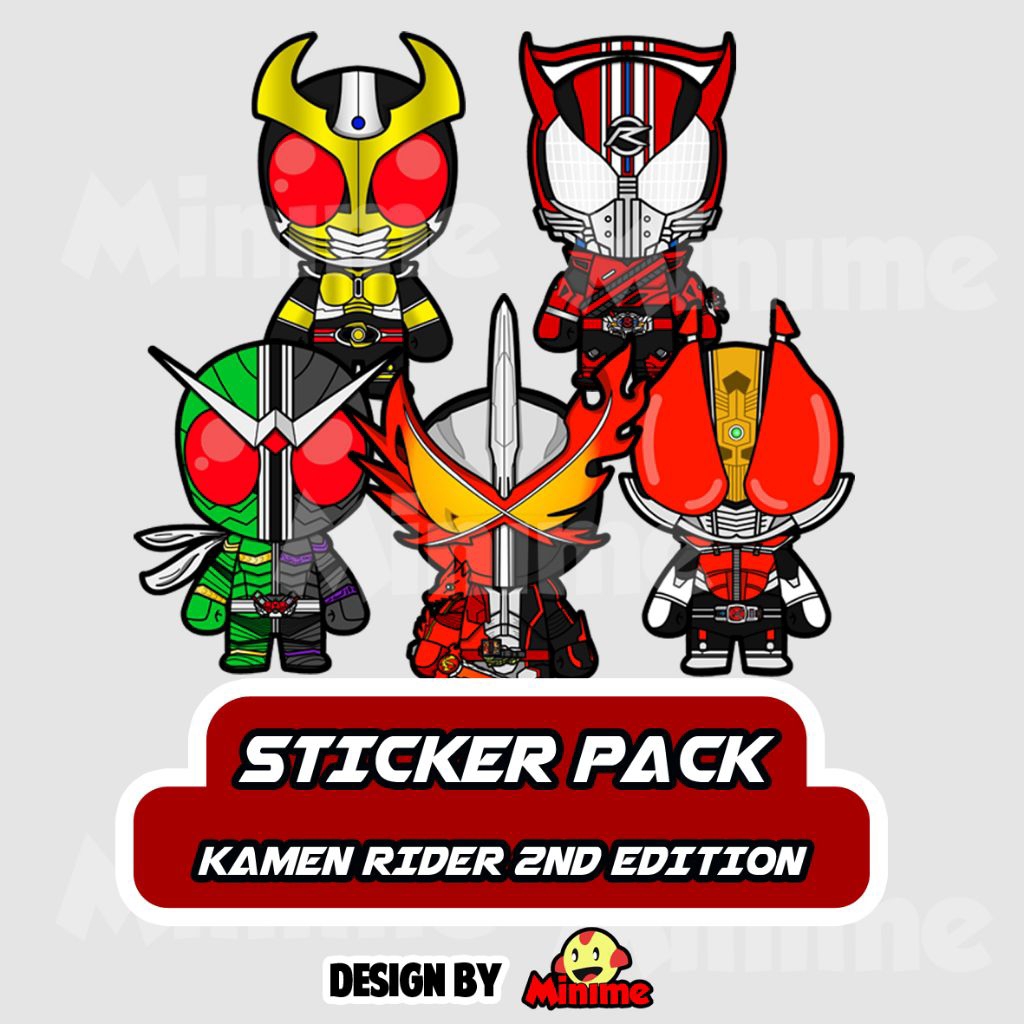 

Sticker Kisscut Kamen rider 2nd edition, bahan vinyl & tahan air