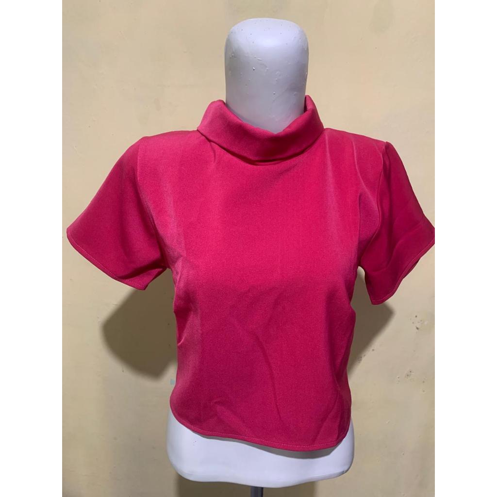 crop top pink fuschia