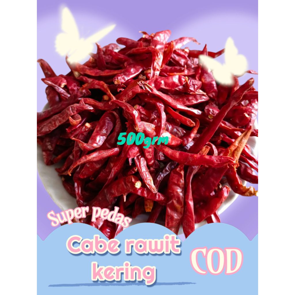 

stok ready ( 500grm ) CABE RAWIT TEJA KERING SUPER PEDAS TANPA TANGKAI