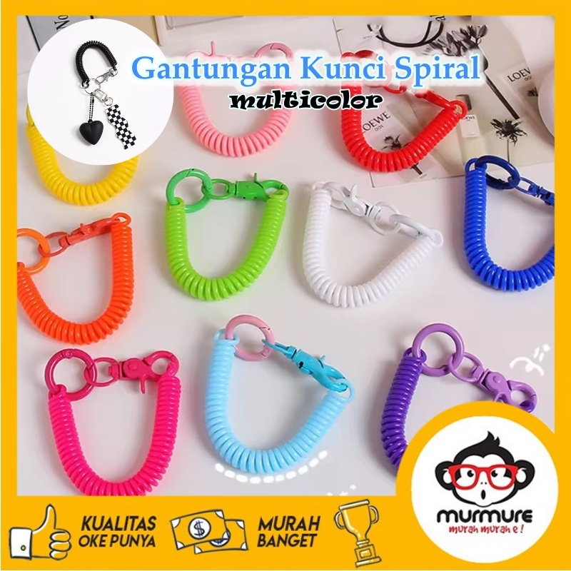 MURMURE | GANTUNGN KUNCI MOTOR SPIRAL GANTUNGAN SPIRAL BESAR / GANTUNGAN KUNCI MOBIL TALI KARET TALI