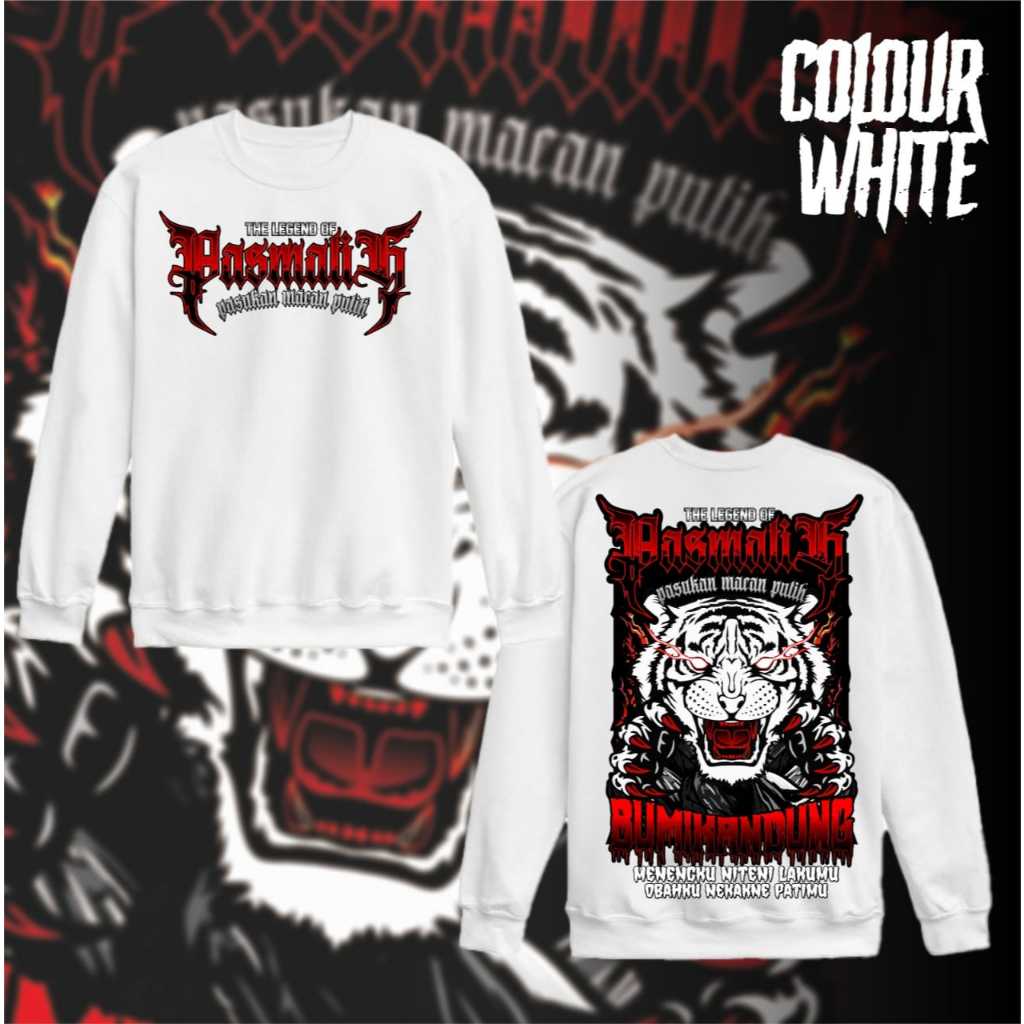 Sweater PSCP The Legend Of Pasmatih Pasukan Macan Putih Sablon DTF Print Premium By Bajumurah48_