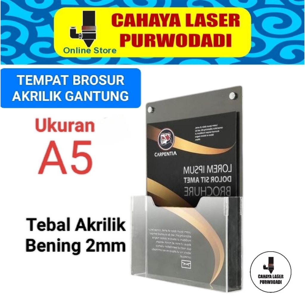 

Tempar brosur akrilik gantung A5 / akrilik brosur gantung / tempat brosur akrilik