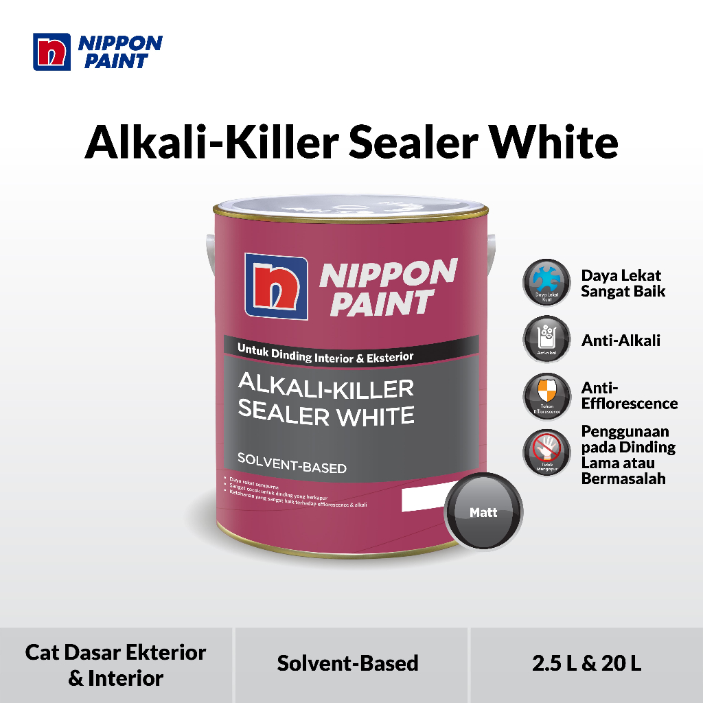 Nippon Paint -Alkali-Killer Sealer White -20L- Cat Dasar Anti-Alkali