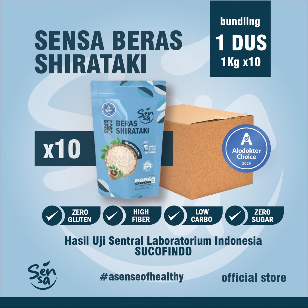 

Sensa Beras Shirataki 10 @1KG - Dalam Dus Besar