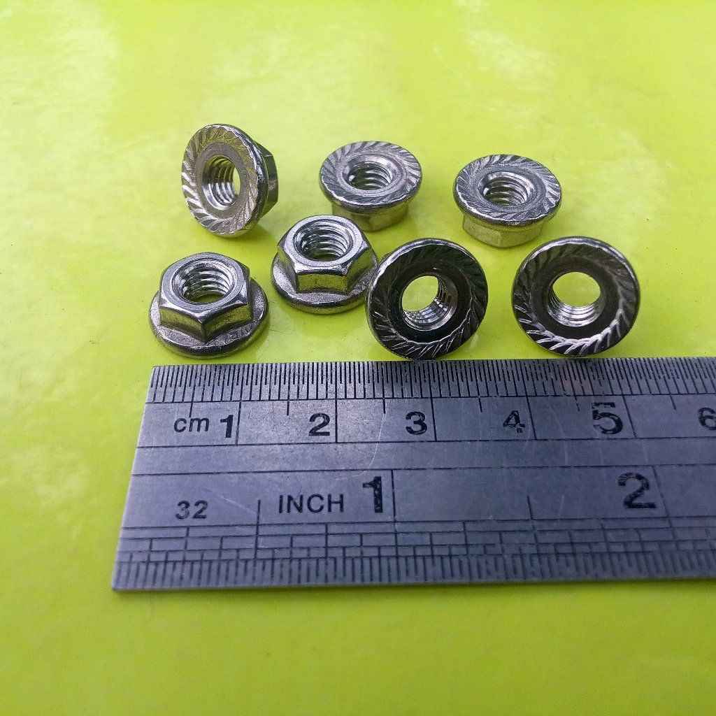 MUR FLANGE M5 STAINLESS STEEL / MUR BAUT 8 KUNCI 8 / MUR TOPI STAINLESS M5 SUS 304 / MUR FLANGE SS M