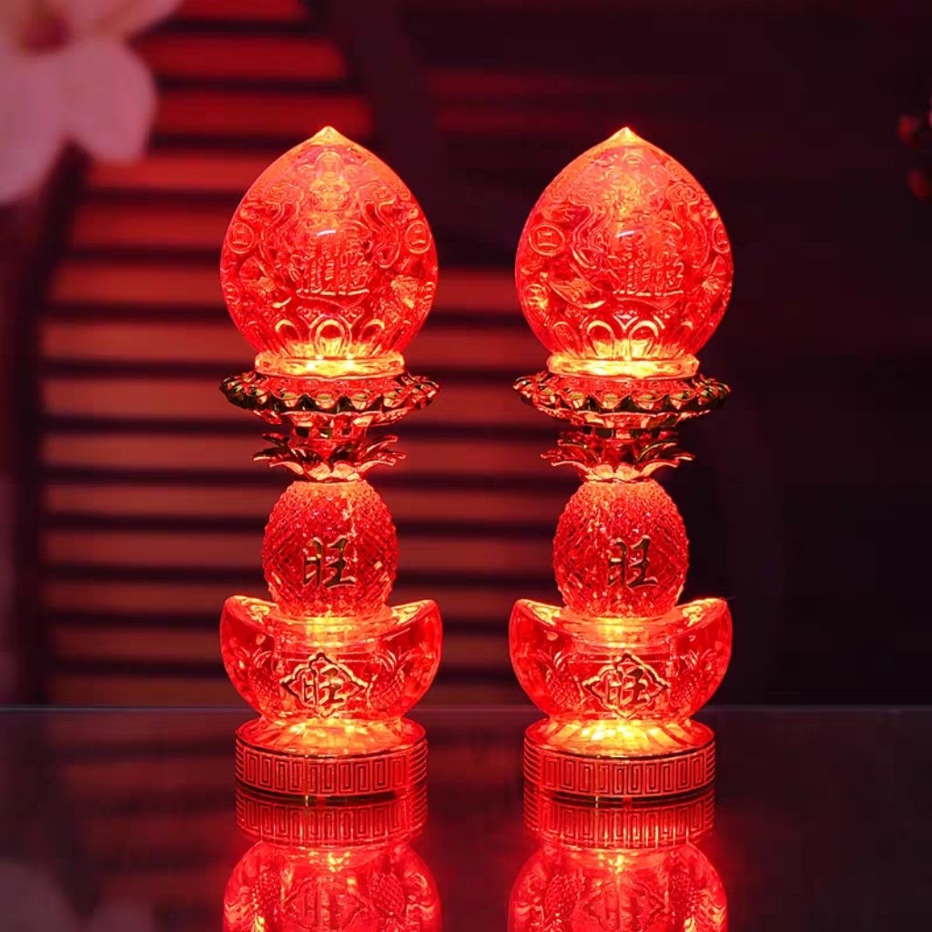 Lampu Led Sembahyang Yenpau kristal Lampu Sembahyang Yenpau led merah/kuning