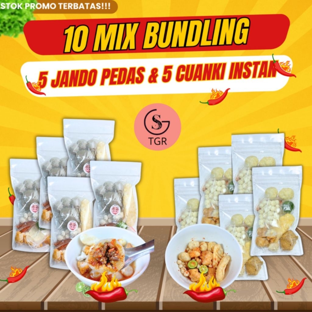 

MIX 10 BUNDLING 5 CUANKI INSTAN 5 JANDO PEDAS EKONOMIS