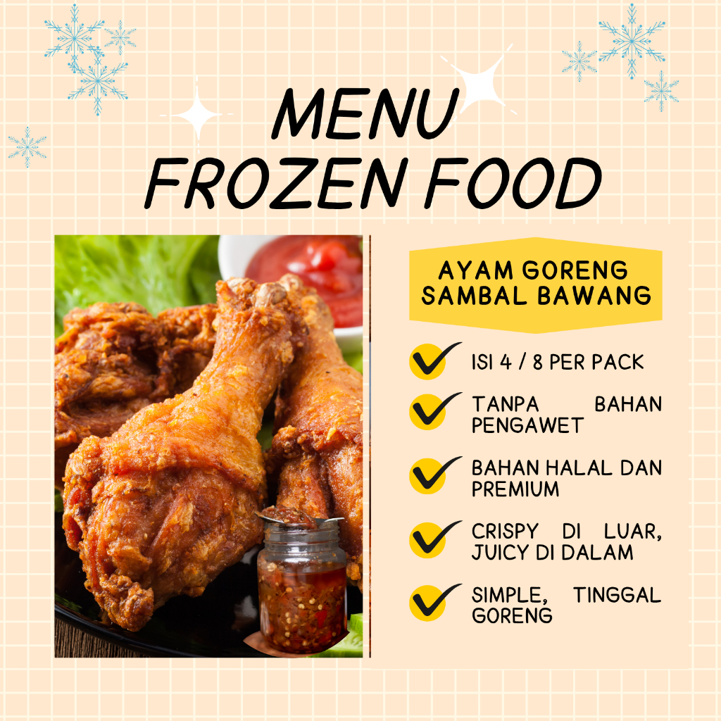 

SN - Frozen Food Ayam Goreng Sambal Bawang Isi 4 / 8