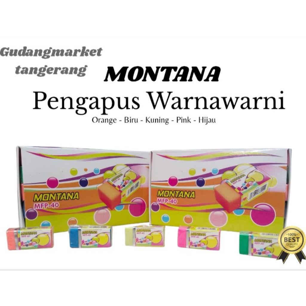 

MONTANA - Penghapus Warna - warni MFP - 40 1 Box ( Isi 40 pcs )