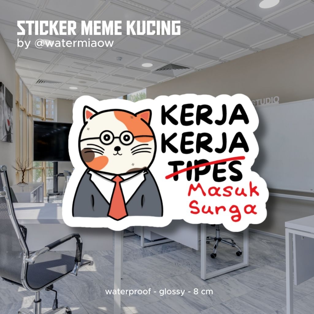 

STIKER MEME KUCING RELATE BUDAK KORPORAT SHOLEH by Watermiaow| 8CM | WATERPROOF