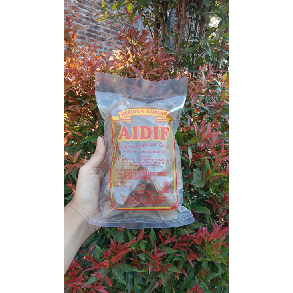 

Kerupuk Bawang Mentah, Kerupuk Bawang Mentah 250 gram, Kerupuk Bawang Aidif