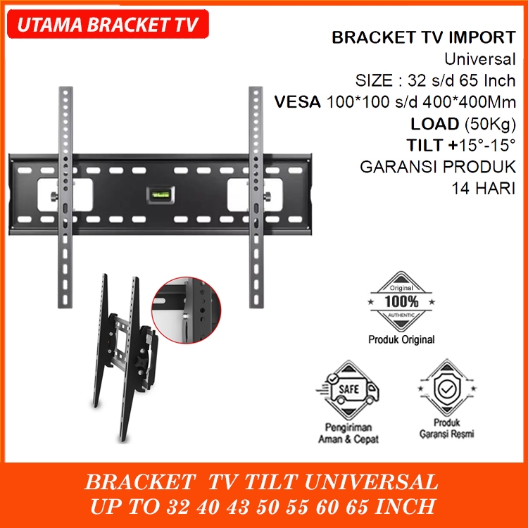 Bracket tv/braket tv Samsung, LG, Sony, Sharp, TCL, Polytron, Toshiba, dan Panasonic breket tv Unive