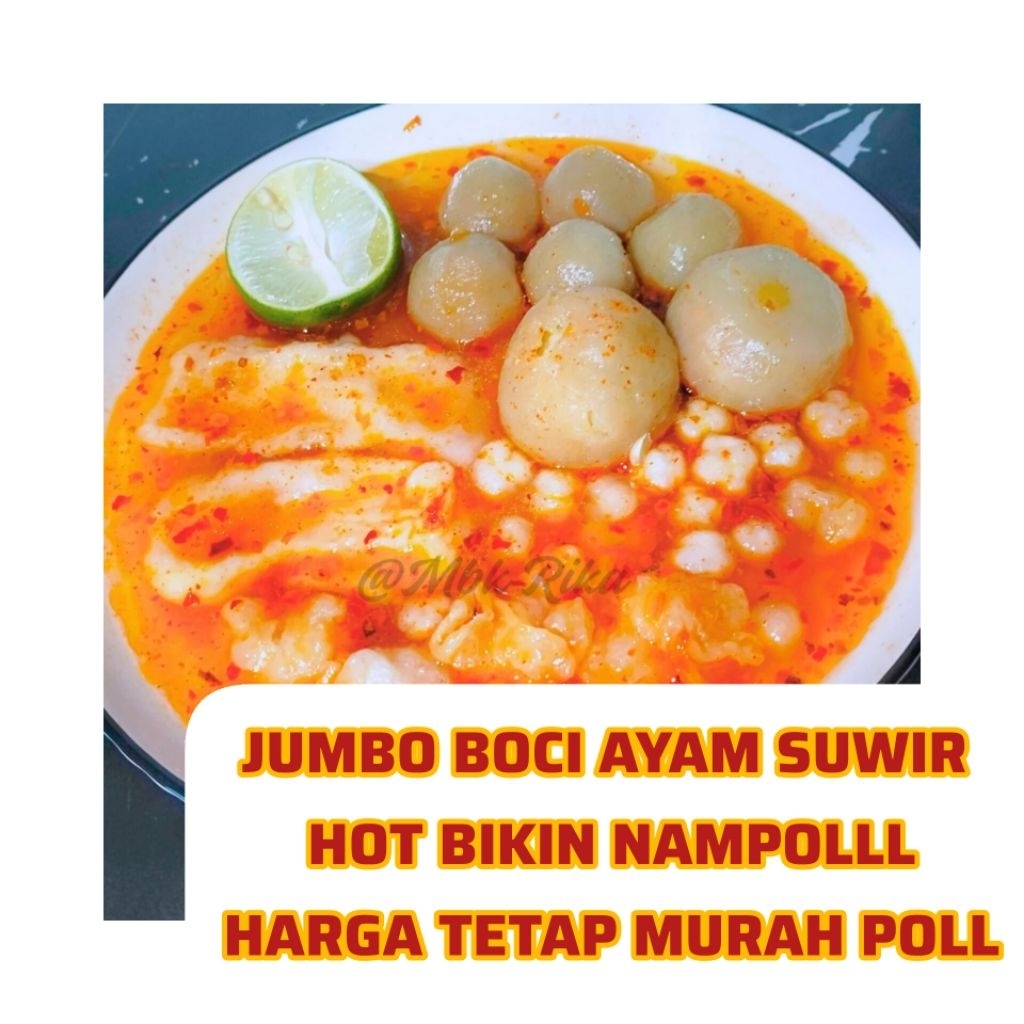 

[BASO ACI MBAK RIKA] Baso Aci Ayam Suwir Merona Pedasnya Frozen Food