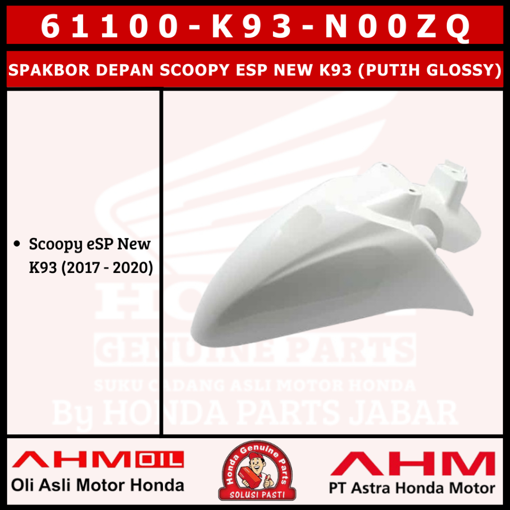 Spakbor Depan Scoopy ESP New 2017 - 2020 K93 (Putih Mutiara) 61100K93N00ZQ