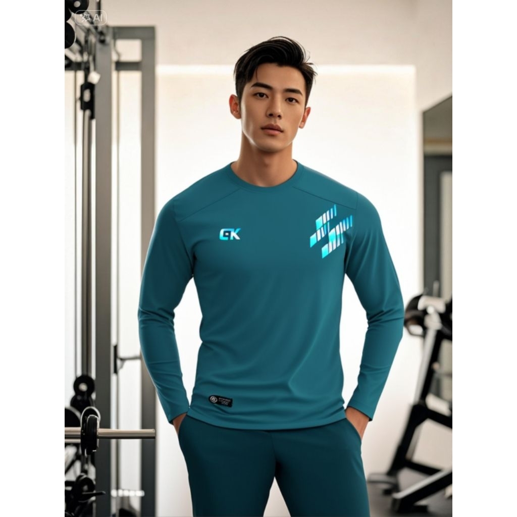 KAOS TRAINING PRIA LENGAN PANJANG KAOS GYM FITNES RUNNING JOGING SEPEDAH LENGAN PANJANG PREMIUM