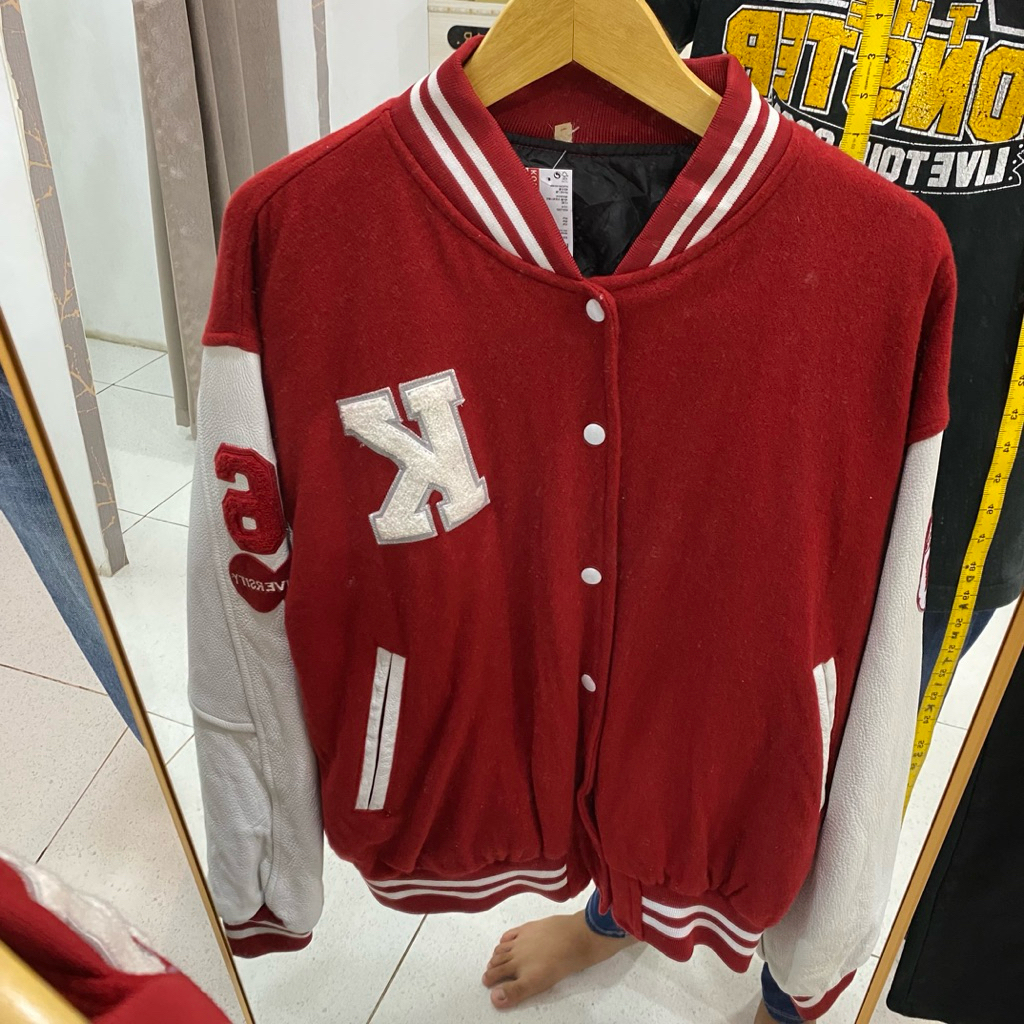Varsity university leather jacket