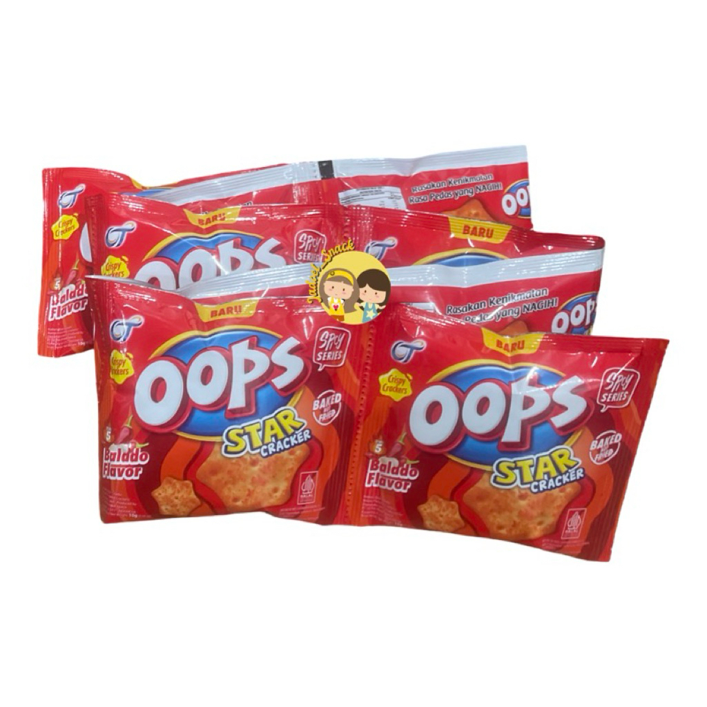 

OOPS STAR Cracker Baked 10 X 10 GR Rasa Balado Chicken Tomato Roasted Sweet Corn by Jadoel_Snack