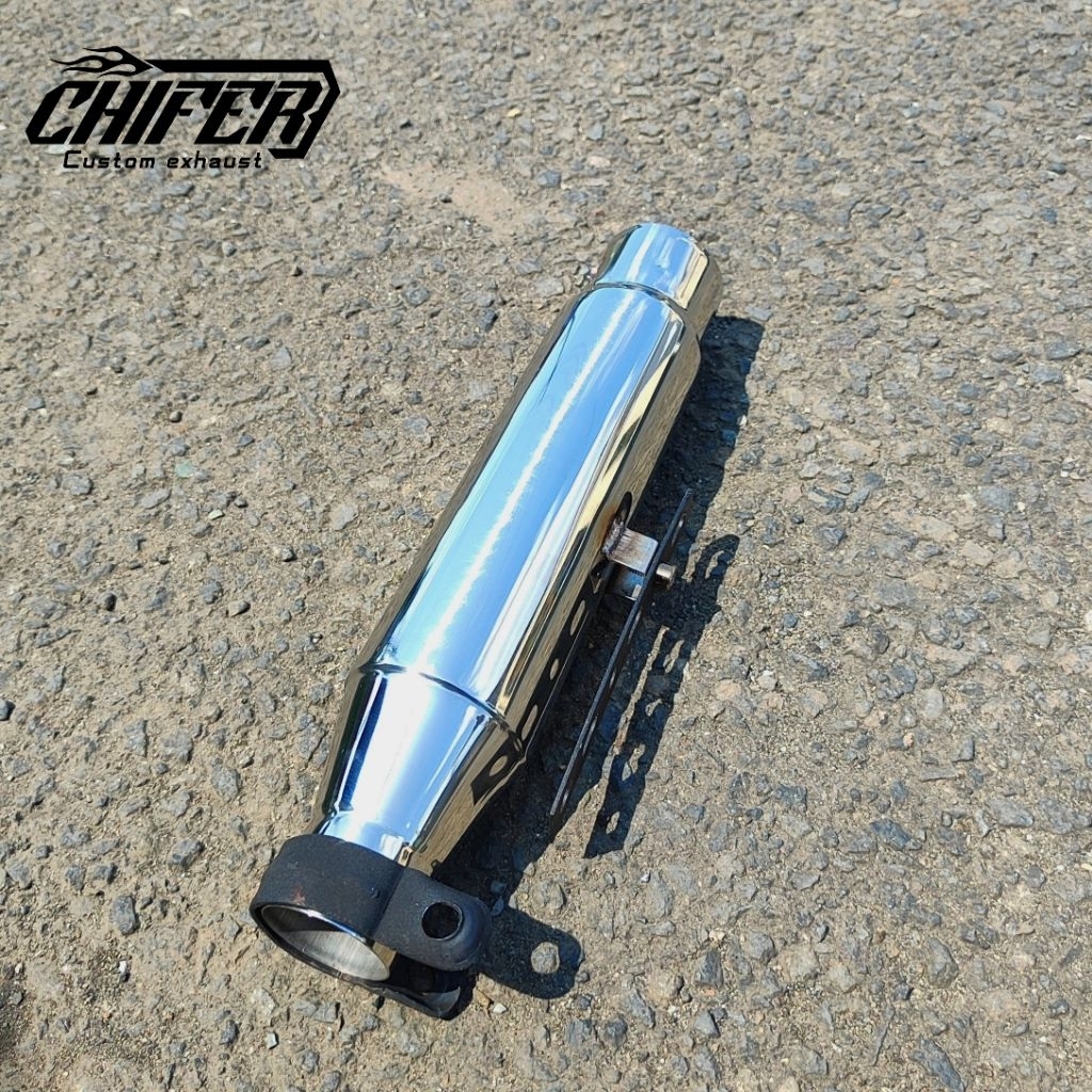 silincer knalpot Under pipe, knalpot custom scrambler,Chopper, rebel styel, cafe racer fu