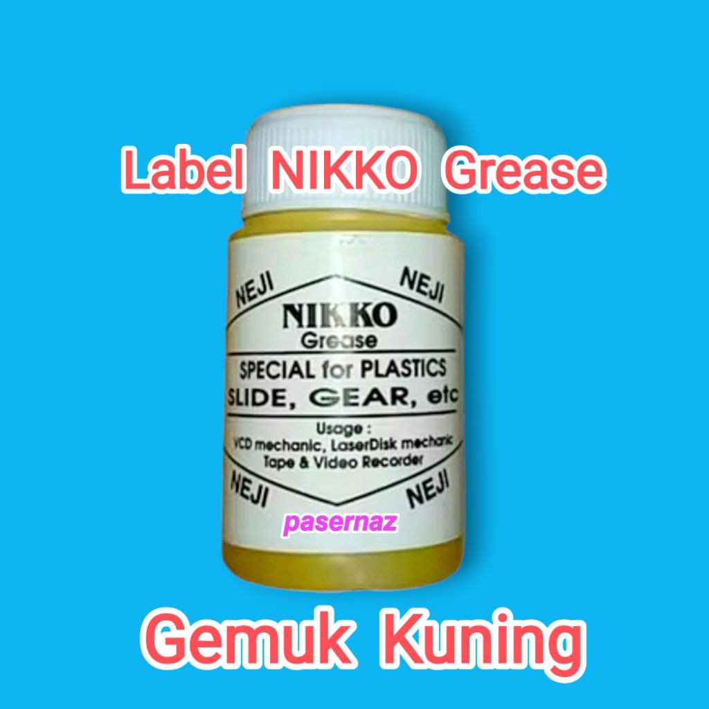 Label NIKKO Grease | Gemuk Dinamo | Gemuk Motor Fan | Grease Kuning | Gemuk Dinamo Mesin Cuci | Gemu