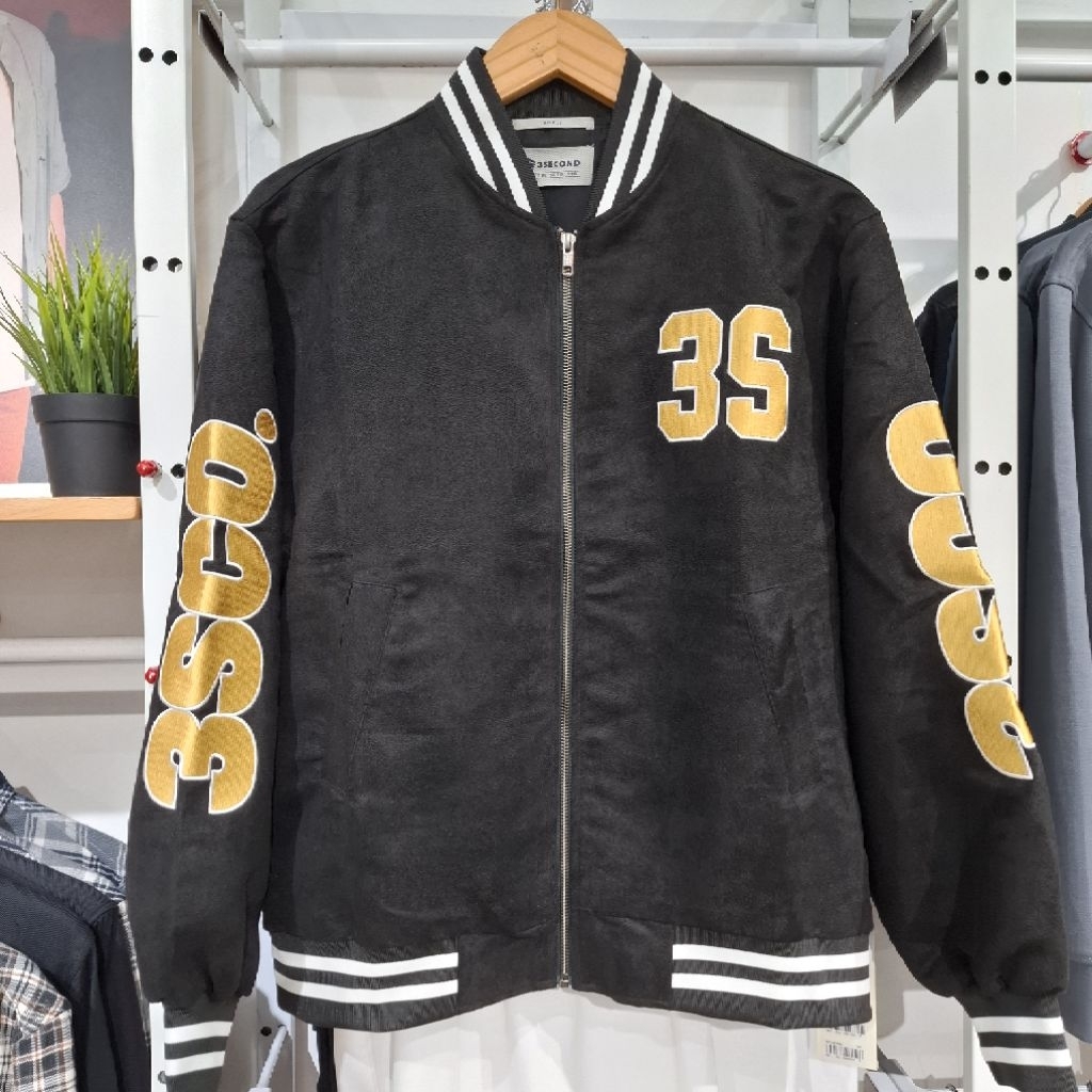 3SECOND Jaket Pria Bomber Varsity Typo Original