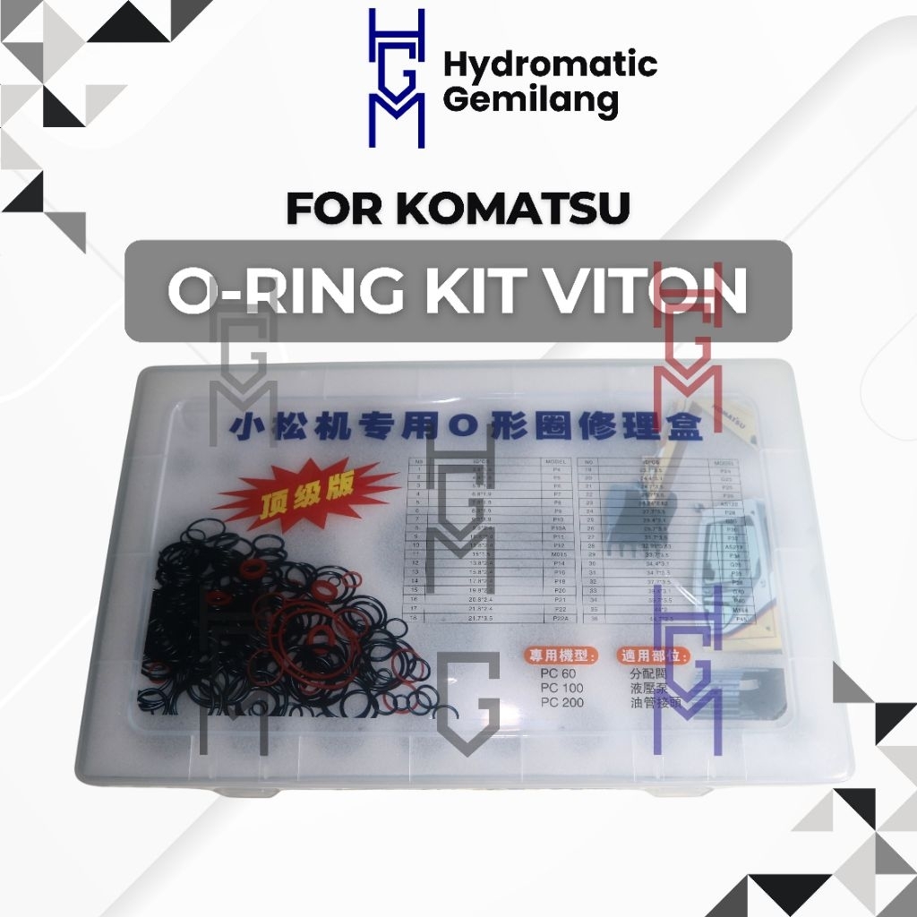 OSMIC O-Ring Kit VITON – O RING SEAL ORING BOX - Tahan Panas & Oli – Material VITON - KOMATSU CAT HI