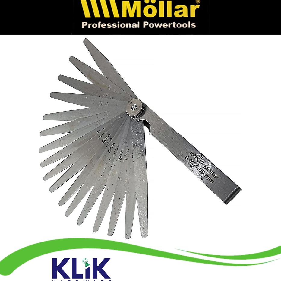 Hot Sale  MOLLAR Stel Klep Fuller Blade 17 Pcs  Feeler Gauge 2  1 mm Motor Mobil