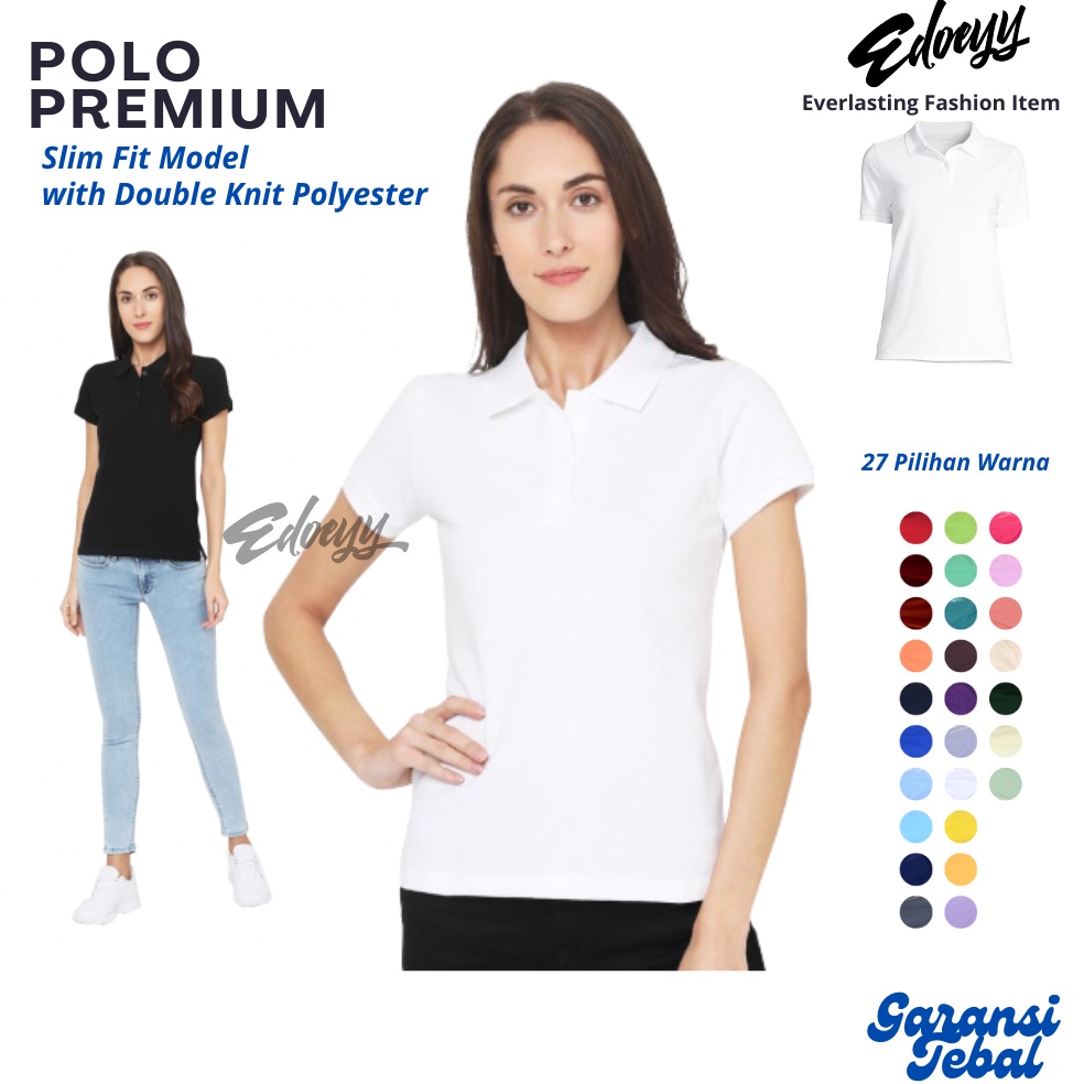 KODE L5C Kaos Kerah Berkerah Wanita Baju Polo Shirt Cewek Polos