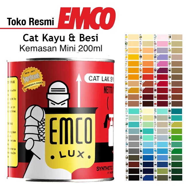 Emco Lux Cat Kayu  Besi Gloss Finish  Kaleng Mini 2ml Cat Pagar Pintu Kusen