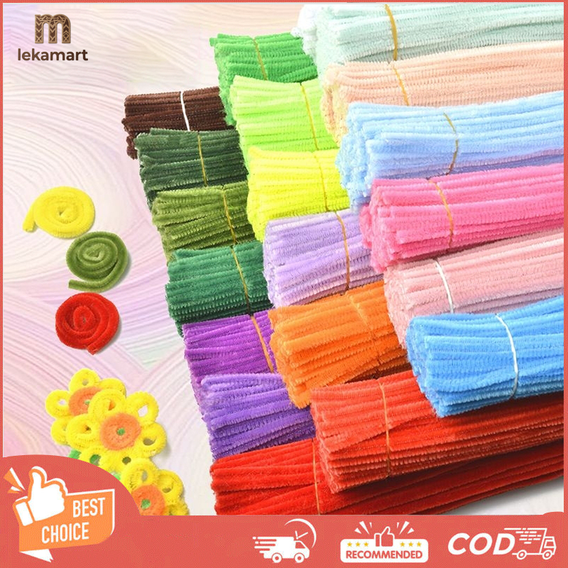 

100 Pcs Pipe Cleaner Kawat Bulu 30cm/ Bahan Kraf DIY Manua/ Anak & Dewasa / Bendung Mudah