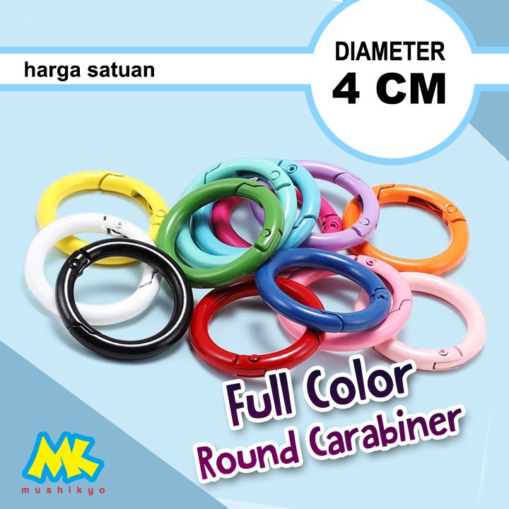 Carabiner Bulat Full Warna 4 CM
