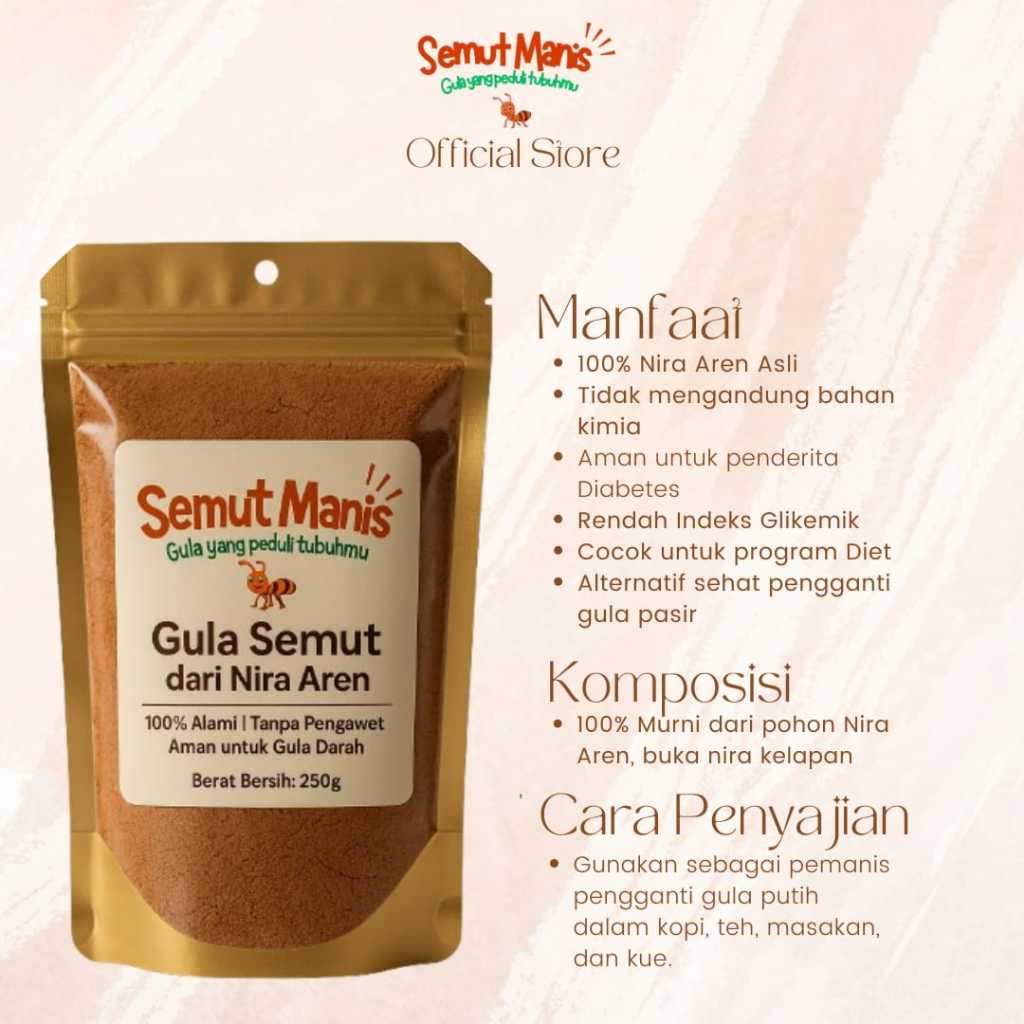 

Gula Semut Aren 250gr - Semut Manis - Gula Sehat Alami dari Nira Aren