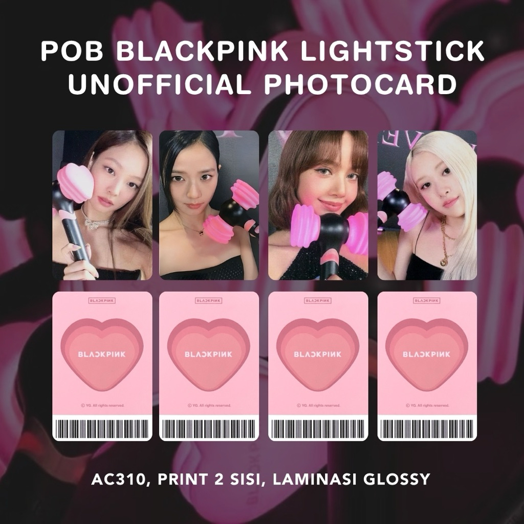POB BLACKPINK ‘LIGHTSTICK’ UNOFFICIAL PHOTOCARD Jennie Jisoo Lisa Rose