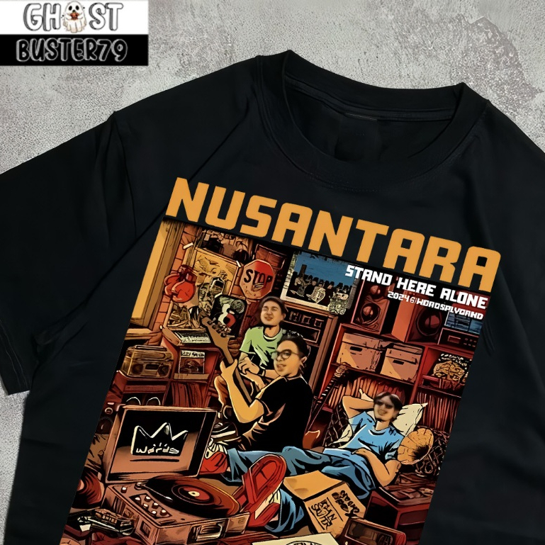Kaos Band Stand Here Alone NUSANTARA SHA Tshirt | Kaos Band Punk Kaos Distro WORDS X SHA X NUSANTARA